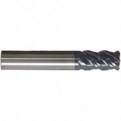 SGS - 12mm, 4 Flute, Single End, Solid Carbide, 0.0295" Corner Radius End Mill - 73mm OAL, 41° Helix, 12mm LOC, Right Hand Cut - Caliber Tooling