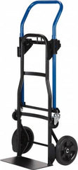 Harper Trucks - 500 Lb Capacity 44" OAH Quick Change Convertible Hand Truck - 14 x 7-1/2" Base Plate, Continuous Handle, Steel, Solid Rubber Swivel Wheels - Caliber Tooling