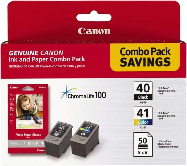 Canon - Black & Multi Colored Ink & Paper Combo - Use with Canon PIXMA iP1600, iP1700, MP150, MP160, MP170, MP450, MP460 - Caliber Tooling