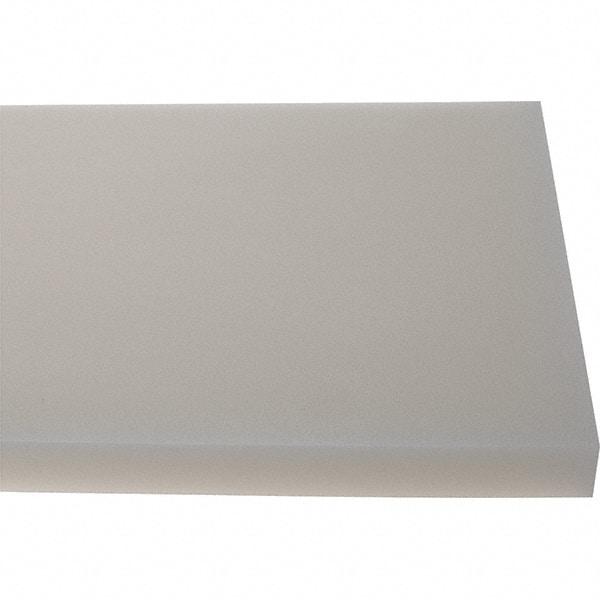 Made in USA - 3/4" Thick x 7-1/2" Wide x 4' Long, Polyethylene (HDPE) Sheet - White, Shore D-65 Hardness, Cutting Board Grade, ±10% Tolerance - Caliber Tooling