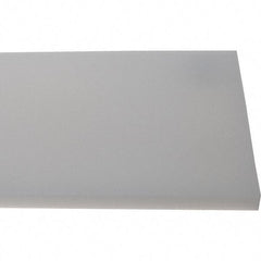 Made in USA - 1/2" Thick x 7-1/2" Wide x 8' Long, Polyethylene (HDPE) Sheet - White, Shore D-65 Hardness, Cutting Board Grade, ±10% Tolerance - Caliber Tooling