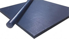 Made in USA - 1/2" Thick x 2' Wide x 4' Long, Polyethylene (UHMW) Sheet - Blue, Shore D-65 Hardness, Bearing Grade Grade, ±10% Tolerance - Caliber Tooling