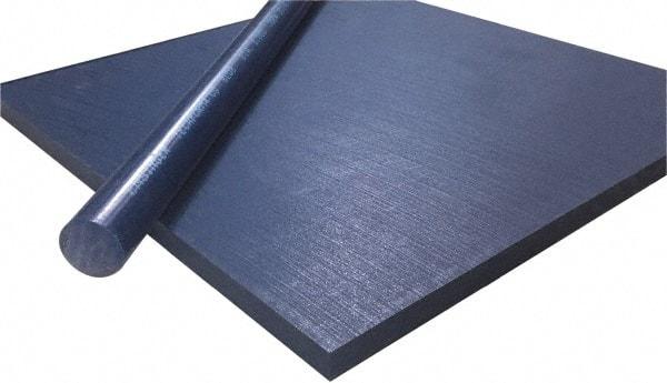 Made in USA - 1/4" Thick x 2' Wide x 4' Long, Polyethylene (UHMW) Sheet - Blue, Shore D-65 Hardness, Bearing Grade Grade, ±10% Tolerance - Caliber Tooling