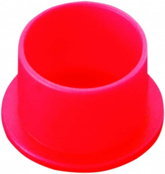 Caplugs - 0.399" ID, Push-On, Round Head Cap - 0.66" OD, 3/8" Long, Low-Density Polyethylene, Red - Caliber Tooling