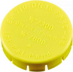 Caplugs - Push-On Flange Cap - 9/16" Long, Low-Density Polyethylene, Yellow - Caliber Tooling