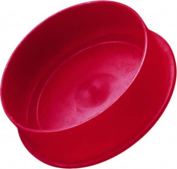 Caplugs - 0.48" ID, Round Head Cap - 0.74" OD, 1/2" Long, Low-Density Polyethylene, Red - Caliber Tooling