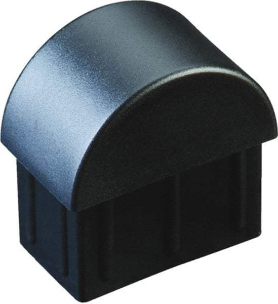 Caplugs - Domed Ribbed Finishing Plug for 14 to 20 Gauge Panels, for 7/8" Tube Diam - Low-Density Polyethylene, Black - Caliber Tooling