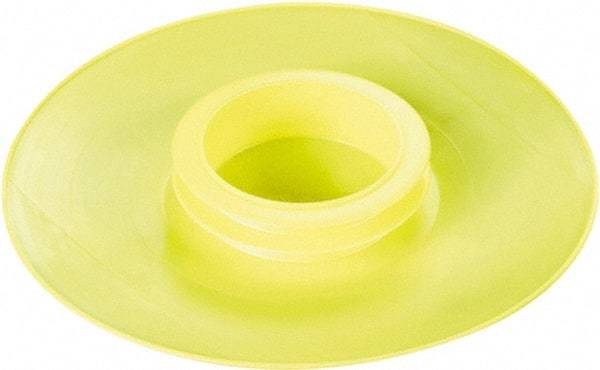 Caplugs - 0.55" ID, Push-On Flange Cap - 3.39" OD, 51/64" Long, Low-Density Polyethylene, Yellow - Caliber Tooling