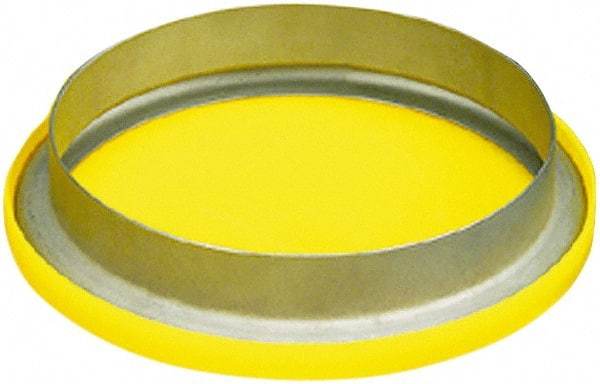 Caplugs - 4.141" ID, Round Head Flange Cap - 11/32" Long, Low-Density Polyethylene, Yellow - Caliber Tooling