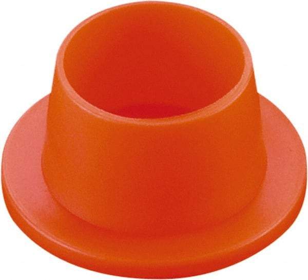 Caplugs - 0.59" ID, Round Head, Tapered Plug - 1/2" Long, Low-Density Polyethylene, Orange - Caliber Tooling