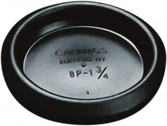 Caplugs - Button Finishing Plug for 0.02 to 0.16" Thick Panels, - 1.8" ID, 2-1/4" OD, 0.43" Deep, Low-Density Polyethylene, Black - Caliber Tooling