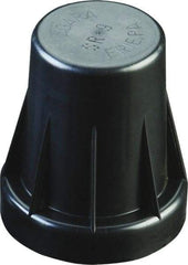 Caplugs - Serrated Round Head Sucker Rod Cap - 2-15/32" Long, Low-Density Polyethylene, Black - Caliber Tooling