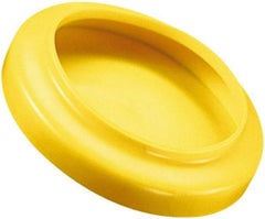 Caplugs - 2.86" ID, Flexible, Round Head Flange Cap - 3.87" OD, 35/64" Long, Vinyl, Yellow - Caliber Tooling