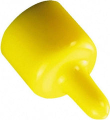 Caplugs - 0.19" ID, Pull-Tab Cap - 1-35/64" Long, Vinyl, Yellow - Caliber Tooling