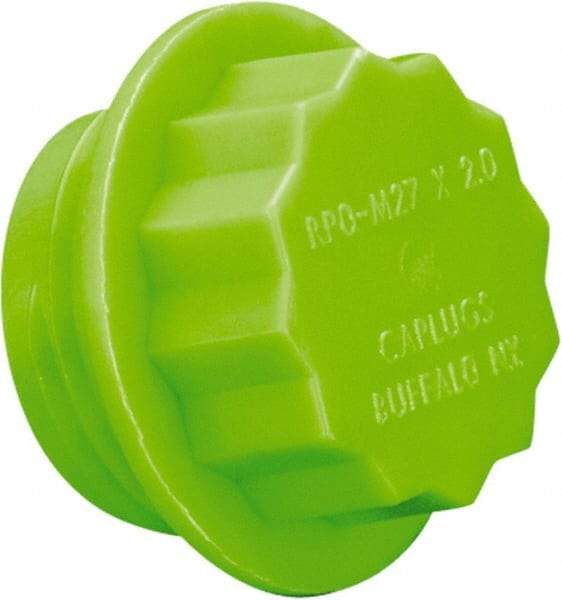 Caplugs - 12-Point Head, Threaded Plug - 34.54mm OD, Polypropylene, Green - Caliber Tooling