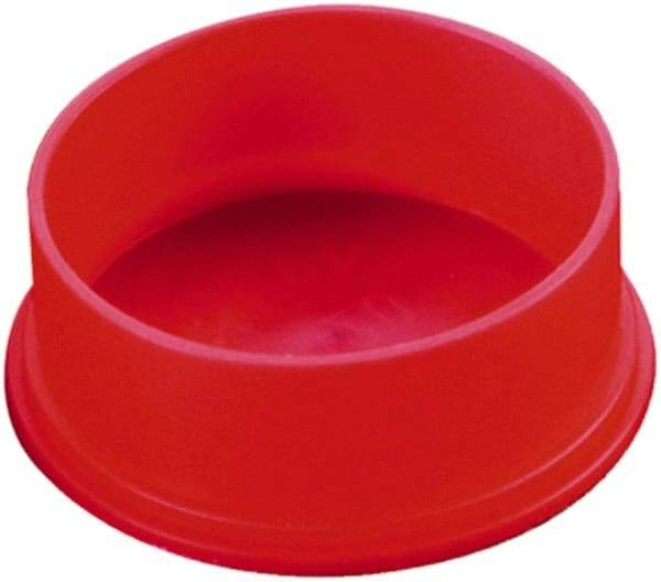 Caplugs - 1.168" ID, Round Head Utility Cap - 1.41" OD, 9/16" Long, Low-Density Polyethylene, Red - Caliber Tooling