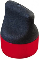 Caplugs - 3/16" ID, Round Head, Textured Pull-Tab Cap - 1-15/64" Long, Vinyl, Red/Black - Caliber Tooling