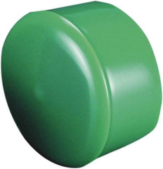 Caplugs - 0.6" ID, Round Head Cap with Flange - 0.73" OD, 1/2" Long, Vinyl, Black - Caliber Tooling