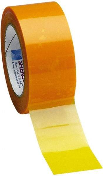 Caplugs - 3-1/2" Wide x 72 Yd Long Yellow Polyester Film High Temperature Masking Tape - Series PC30-3500, 3.5 mil Thick - Caliber Tooling