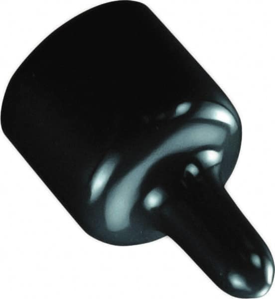 Caplugs - 0.615" ID, Pull-Tab, Round Head Masking Cap - 1-7/16" Long, Vinyl, Black - Caliber Tooling