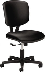 Hon - 40" High Task Chair - 25" Wide x 25-3/4" Deep, Leather Seat, Black - Caliber Tooling