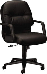 Hon - 41-3/4" High Managerial Mid Back Swivel/Tilt Chair - 26" Wide x 29-3/4" Deep, Leather, Memory Foam Seat, Black - Caliber Tooling