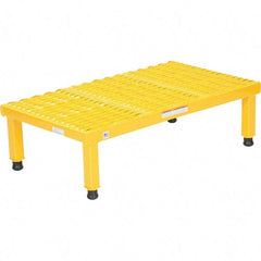 Vestil - 9" High x 19" Wide x 36" Deep, Yellow Step Stand - Steel, 500 Lb Capacity - Caliber Tooling