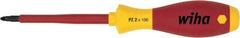 Wiha - #2 Point, 100mm Blade Length Posidrive Screwdriver - 218mm OAL - Caliber Tooling