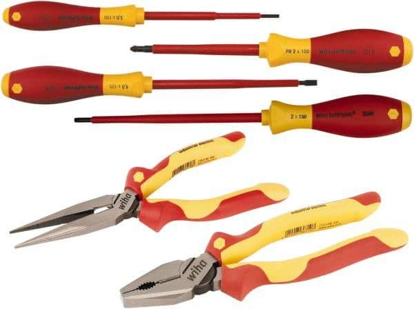 Wiha - 6 Piece Insulated Plier Set - Comes in Vinyl Pouch - Caliber Tooling