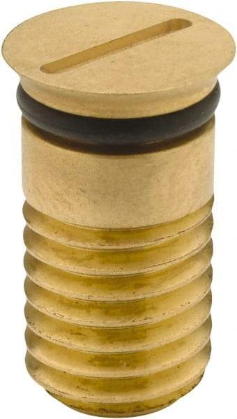 Jergens - 1 Piece M12x1.75 Vise Chip Plug - Brass, 12" Long, 14.5mm Wide - Caliber Tooling