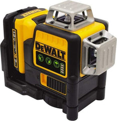 DeWALT - 3 Beam 165' Max Range Self Leveling Line Laser - Green Beam, 1/8" at 30' Accuracy, 17-3/4" Long x 13" Wide x 6-1/8" High, Battery Included - Caliber Tooling