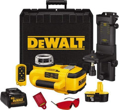 DeWALT - 1,500' Measuring Range, 1/8" at 100' Accuracy, Self-Leveling Rotary Laser - ±5° Self Leveling Range, 60, 250 & 600 RPM, 1 Beam, Lithium-Ion Battery Included - Caliber Tooling