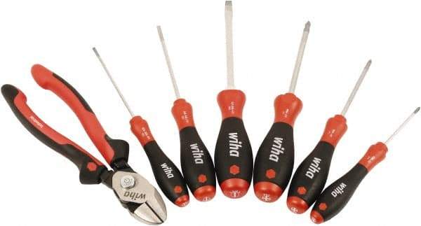 Wiha - 7 Piece Phillips Screwdriver, Slotted & Bicut Hand Tool Set - Comes in Clamshell - Caliber Tooling