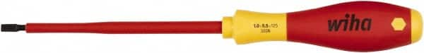 Wiha - 5.5mm Blade Width, Standard Slotted Screwdriver - 125mm Blade Length, Solid/Hex Shank - Caliber Tooling