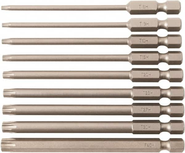 Wiha - 9 Piece, Bit Set - 1/4" Hex Drive, Torx Point - Caliber Tooling