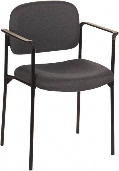 Basyx - Fabric Charcoal Stacking Chair - Black Frame, 23-1/4" Wide x 21" Deep x 32-3/4" High - Caliber Tooling