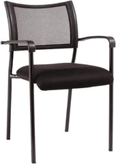 ALERA - Mesh Fabric Black Stacking Chair - Black Frame, 21-1/4" Wide x 23-5/8" Deep x 33-1/2" High - Caliber Tooling