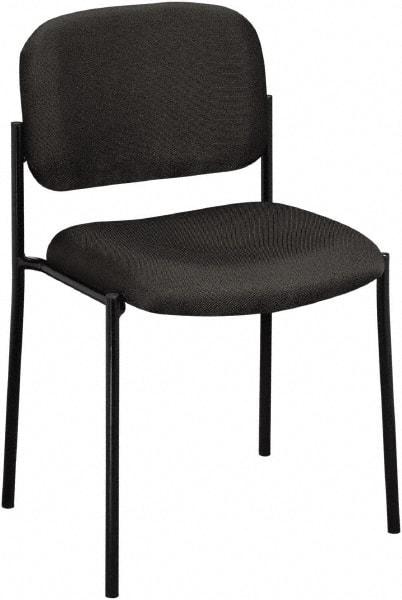 Basyx - Fabric Charcoal Stacking Chair - Black Frame, 21-1/4" Wide x 21" Deep x 32-3/4" High - Caliber Tooling