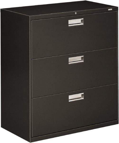 Hon - 36" Wide x 40.88" High x 19-1/4" Deep, 3 Drawer Lateral File - Steel, Charcoal - Caliber Tooling