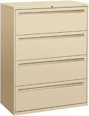 Hon - 42" Wide x 53-1/4" High x 19-1/4" Deep, 4 Drawer Lateral File - Steel, Putty - Caliber Tooling