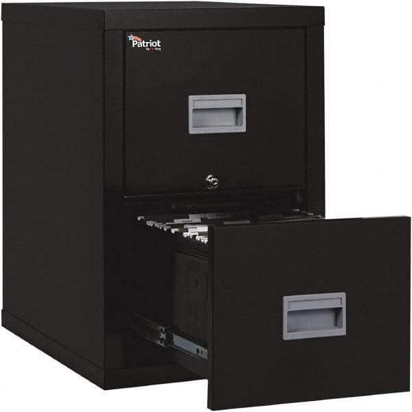 FireKing - 17-3/4" Wide x 27-3/4" High x 25" Deep, 2 Drawer Pedestal - Steel, Black - Caliber Tooling