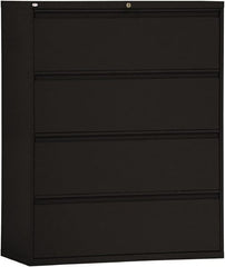 ALERA - 42" Wide x 53-1/4" High x 19-1/4" Deep, 4 Drawer Lateral File - Steel, Black - Caliber Tooling