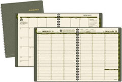 AT-A-GLANCE - 32 Sheet, 8-1/4 x 10-7/8", Weekly/Monthly Planner - Green - Caliber Tooling