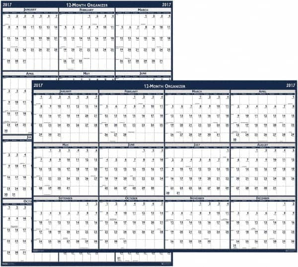 House of Doolittle - 1 Sheet, 48 x 32", Erasable Wall Planner - Blue & Gray - Caliber Tooling