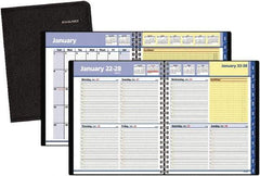 AT-A-GLANCE - 38 Sheet, 8 x 9-7/8", Weekly/Monthly Planner - Black - Caliber Tooling