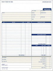 TOPS - 50 Sheet, 4-1/4 x 5-1/2", Invoice Book - Blue & White - Caliber Tooling