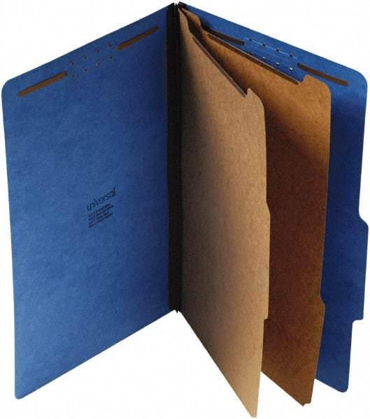 UNIVERSAL - 9-1/4 x 14-3/4", Legal, Cobalt Blue, Classification Folders with Top Tab Fastener - 25 Point Stock, Right of Center Tab Cut Location - Caliber Tooling