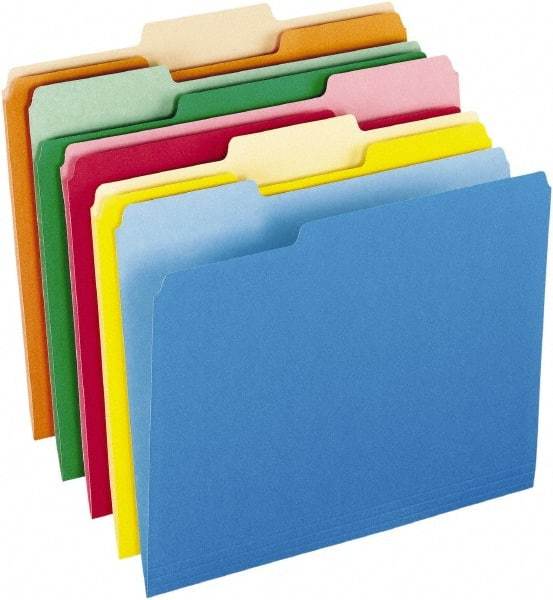 Pendaflex - 8-1/2 x 11", Letter Size, Assorted Colors, File Folders with Top Tab - 11 Point Stock, Assorted Tab Cut Location - Caliber Tooling