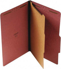 UNIVERSAL - 9-1/2 x 14-1/2", Legal, Red, Classification Folders with Top Tab Fastener - 25 Point Stock, Right of Center Tab Cut Location - Caliber Tooling