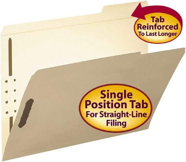 SMEAD - 8-1/2 x 11", Letter Size, Manila, File Folders with Top Tab - 11 Point Stock, 1/3 Tab Cut Location - Caliber Tooling